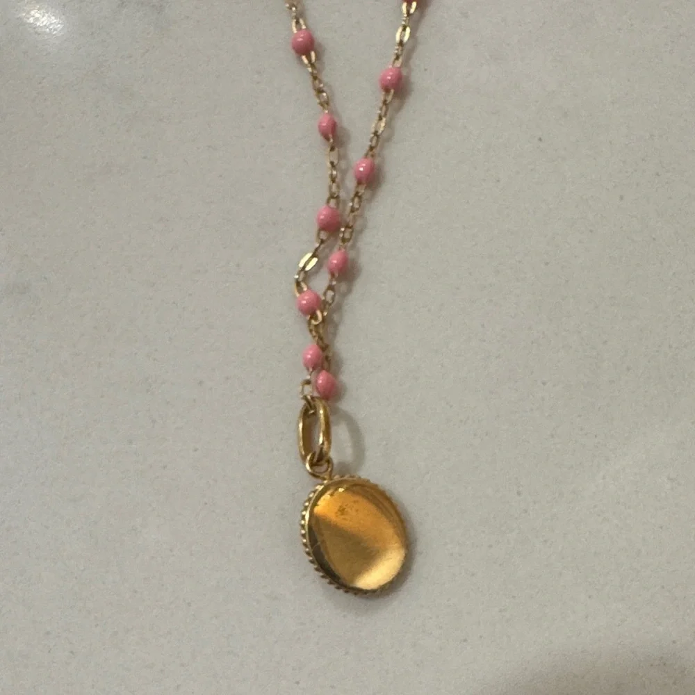 Gigi Rose Pink and Gold Necklace - Picture 2 of 6